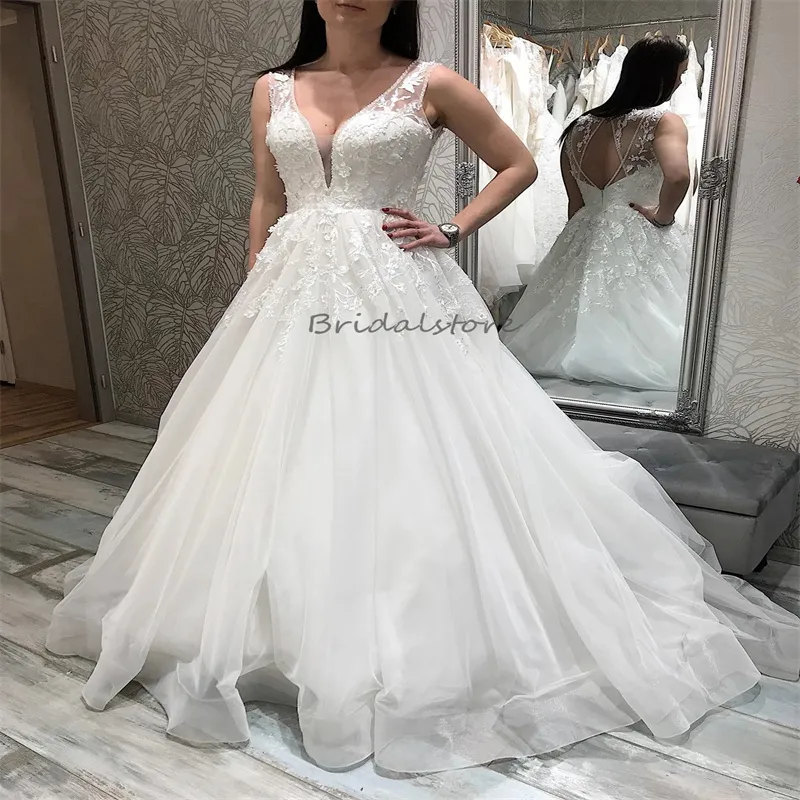chinese dress ladies A-Line Deep V-Neck Sleeveless Charming Tulle Affordable Side Split Pro –  Dairy Bridal main image 0