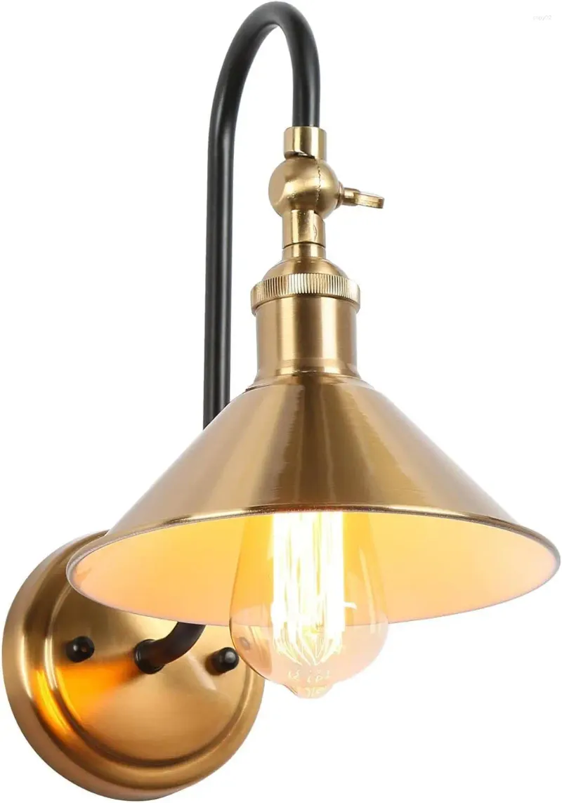 Vägglampor sconces belysning modern svanhals ljus pläterad guld och matt svart ladugård för sovrum badrummet vardagsrum entré