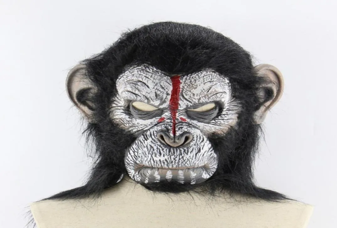 Planète des singes Halloween Cosplay gorille mascarade masque singe roi Costumes casquettes réaliste singe masque Y2001035680000