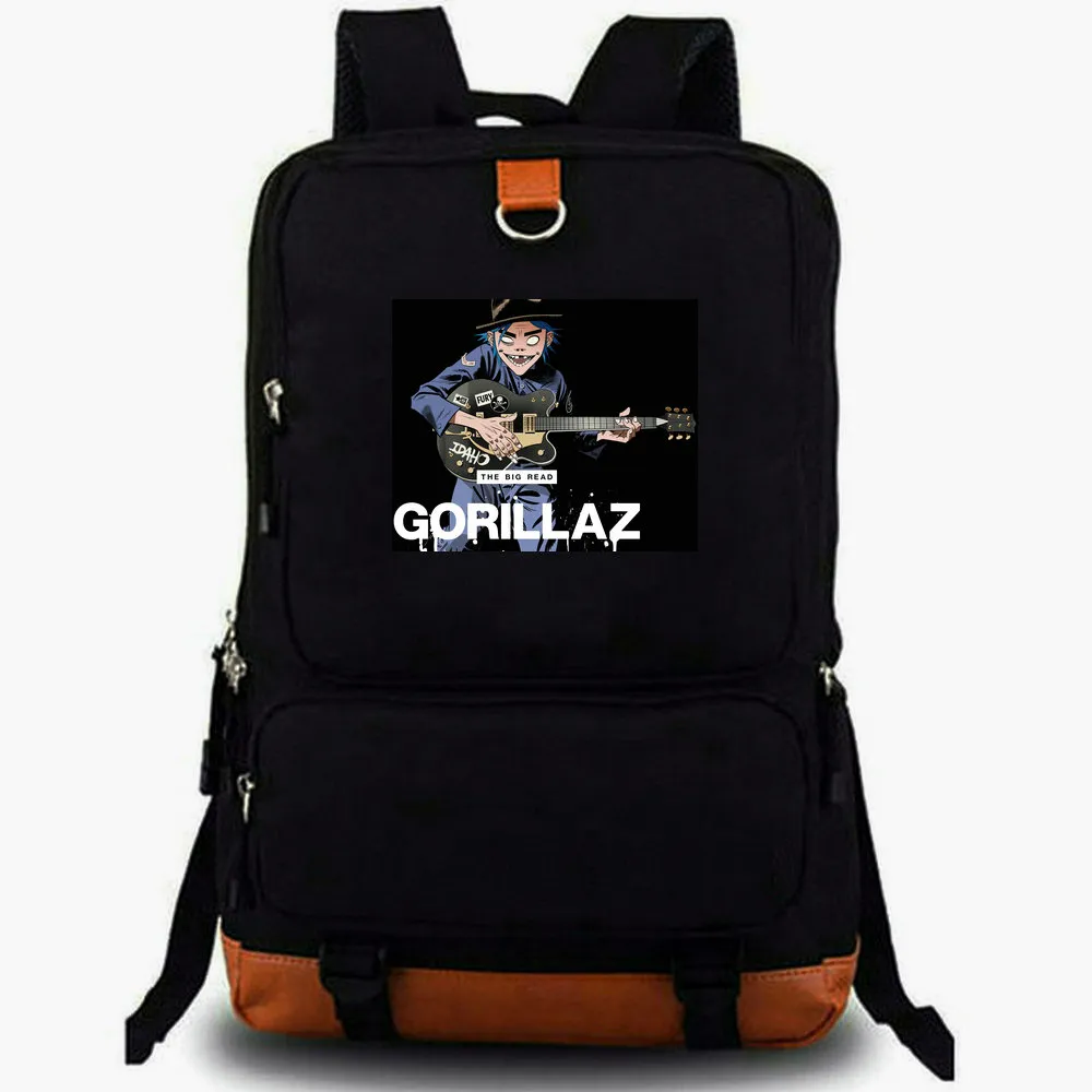 Big Head Plecak Gorillaz Band Band Bag School Bag Muzyka Drukuj Rucksack Speisher School Bag Pack Day Day Day