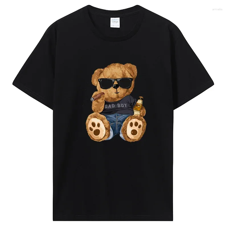 T-shirts pour hommes Nouveauté Teddy Bear Tshirt Harajuku Dessin animé Graphique Top Femmes Hommes Mode Coton T-shirt Couples À Manches Courtes Kawaii Imprimer