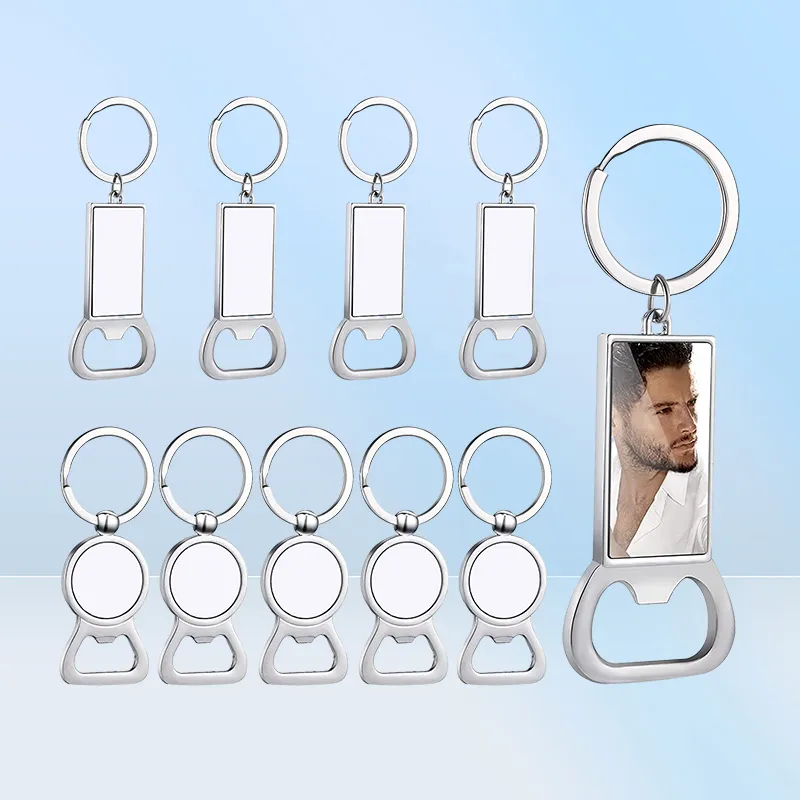  10 Pieces Sublimation Blanks Keychains Metal Bottle