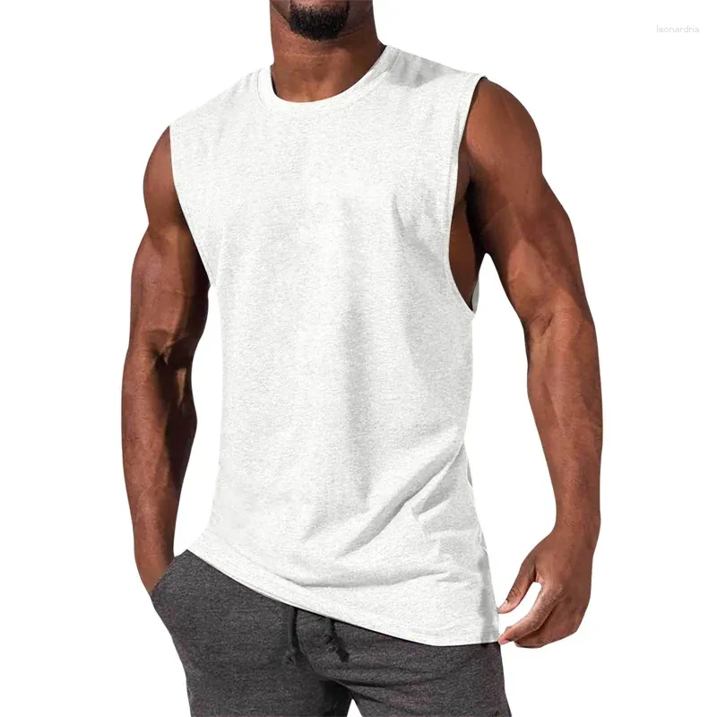 MENS TANK TOPS MÄNS S QUICK DRY Running Top Round Neck ärmlös Muscle Workout Gym Fitness Training Sport T Shirt Vest