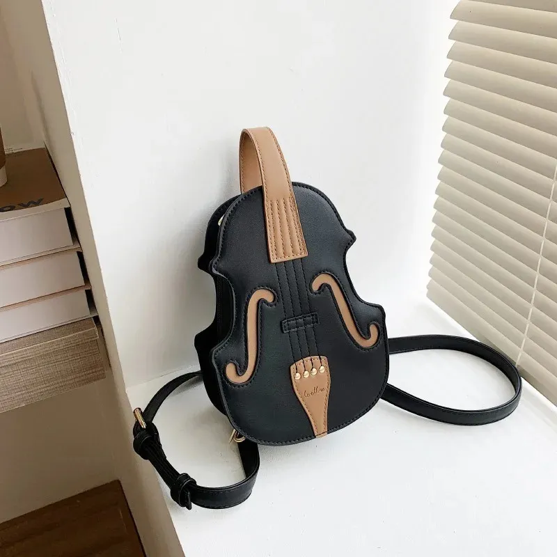バイオリンシェイプPUレザー女性のための小さなバックパック