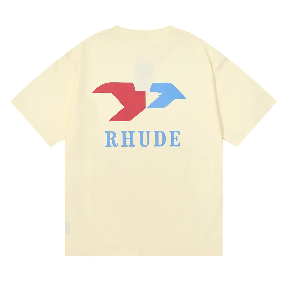 Rhude T-shirt Zomer Designer T-shirt Heren T-shirts Tops Luxe Letterprint Shirt Heren Dames Kleding Korte mouwen S-XL T-shirts Mode Merken 46