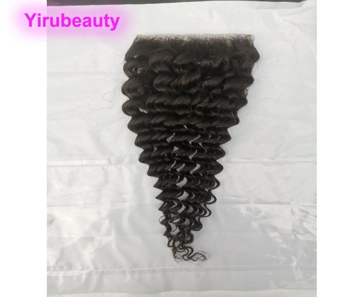 Malaysiskt mänskligt hår 5x5 spetsstängning Deep Wave Kinky Curly Water Curlys Loose Wave Top Stängningar Tre Middle Part2761268