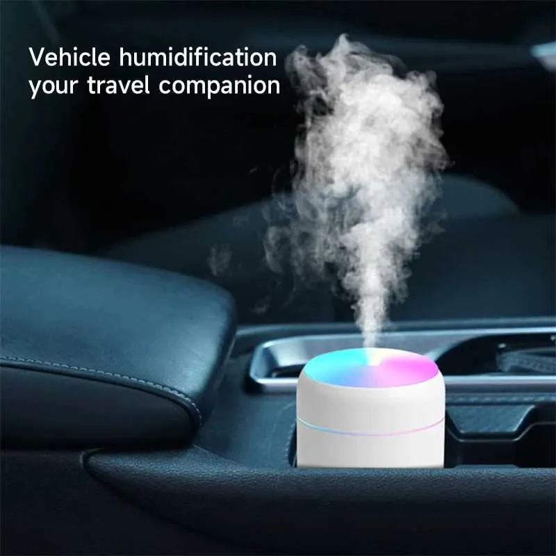 Humidifiers Mini Air Humidifier Portable USB Mute Aroma Diffuser Essential Oil Diffuser Sprayer Mist Maker with Colorful Lights for Home Car