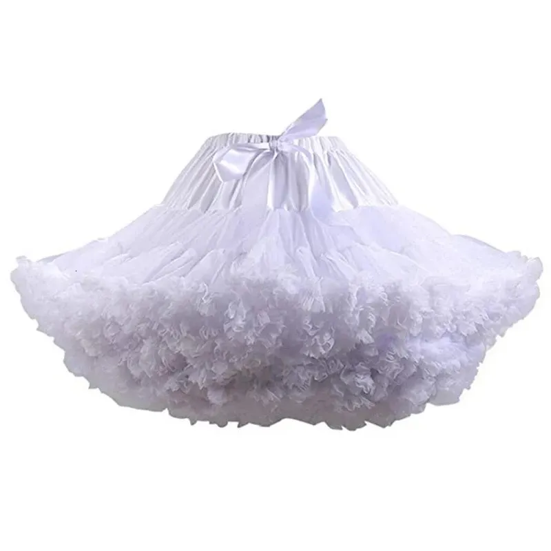 4 kolory petticoat kobiety lolita cosplay halki a-line puffy tutu spódnica warstwowa balet Pettispirts Big Bowknot Underskirt 240102