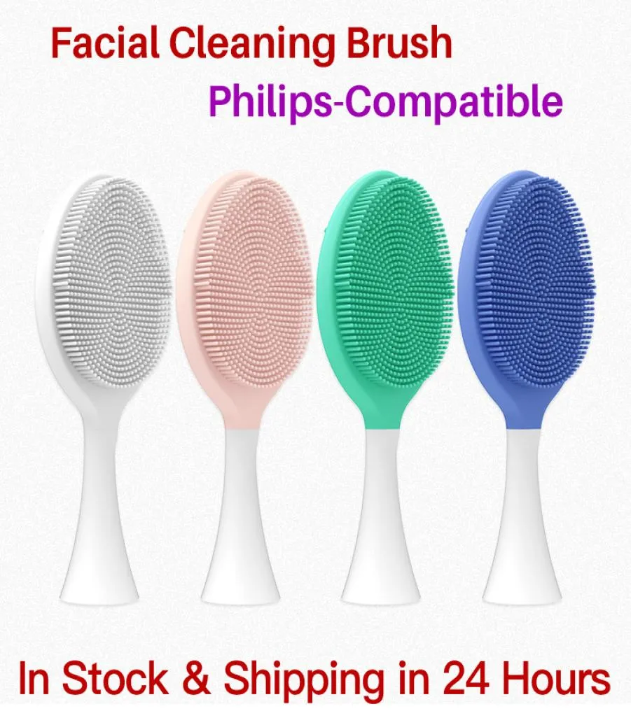 Facial Cleansing Brush For Philips Sonicare DiamondClean Electric Toothbrush Handle Silicone Face Cleanser Massager Brush Heads9587606