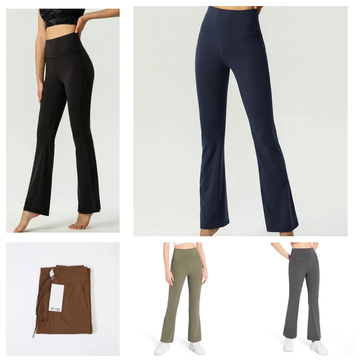 Pantaloni da yoga di ultima moda di vendita calda 3 stili Pantaloni da yoga bootcut a vita alta da donna Tasche basic/out per il controllo della pancia Allenamento Flare