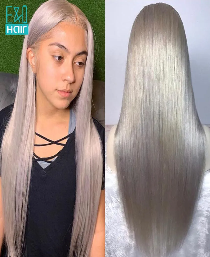 Perucas de cabelo humano cinza brasileiro remy parte reta frente do laço perucas de cabelo humano para preto feminino curto bob fechamento do laço peruca 1808118381