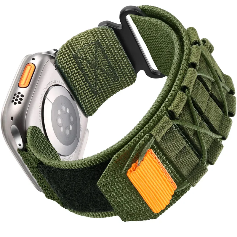 Apple Watch Bands 용 Military Nylon 스트랩 38mm 42mm 44mm 44mm 41mm 45mm 49mm iwatch 시리즈 9/8/7/6/5/4/3/2/1 Ultra Ultra2