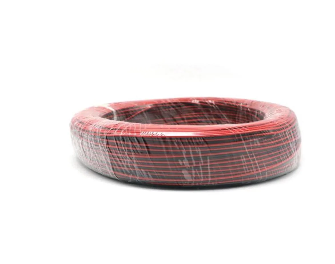 2Pin czerwony czarny kabel PVC izolowany kabel przewodowy dla pojedynczego koloru 5050 3528 5630 3014 2835 Pasek LED 600ML Red i Black Wire6559725