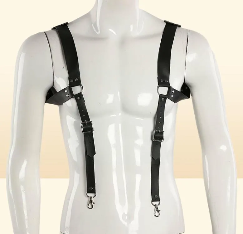 Mens Leather Vest Straps Braces Pu Belts Adjustable Vintage Chest Harness Suspender Brace Buckle L9l76281463