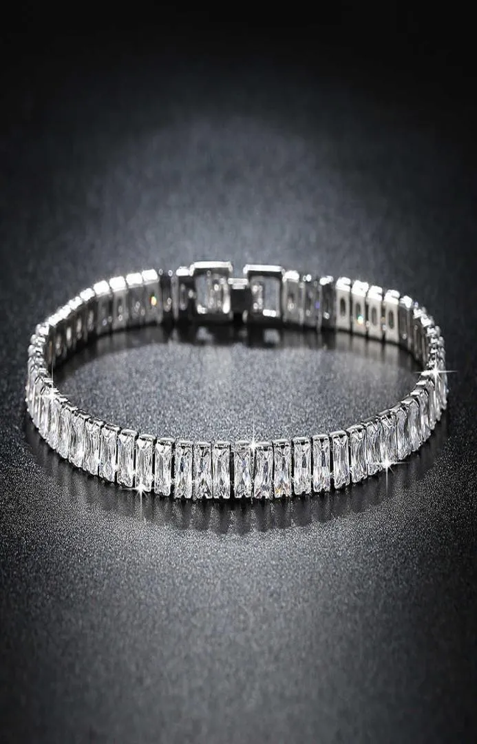 2021 Luxe Princess Cut 18 Cm 925 Sterling Zilveren Armband Voor Vrouwen Anniversary Sieraden Hele Moonso S57767488220