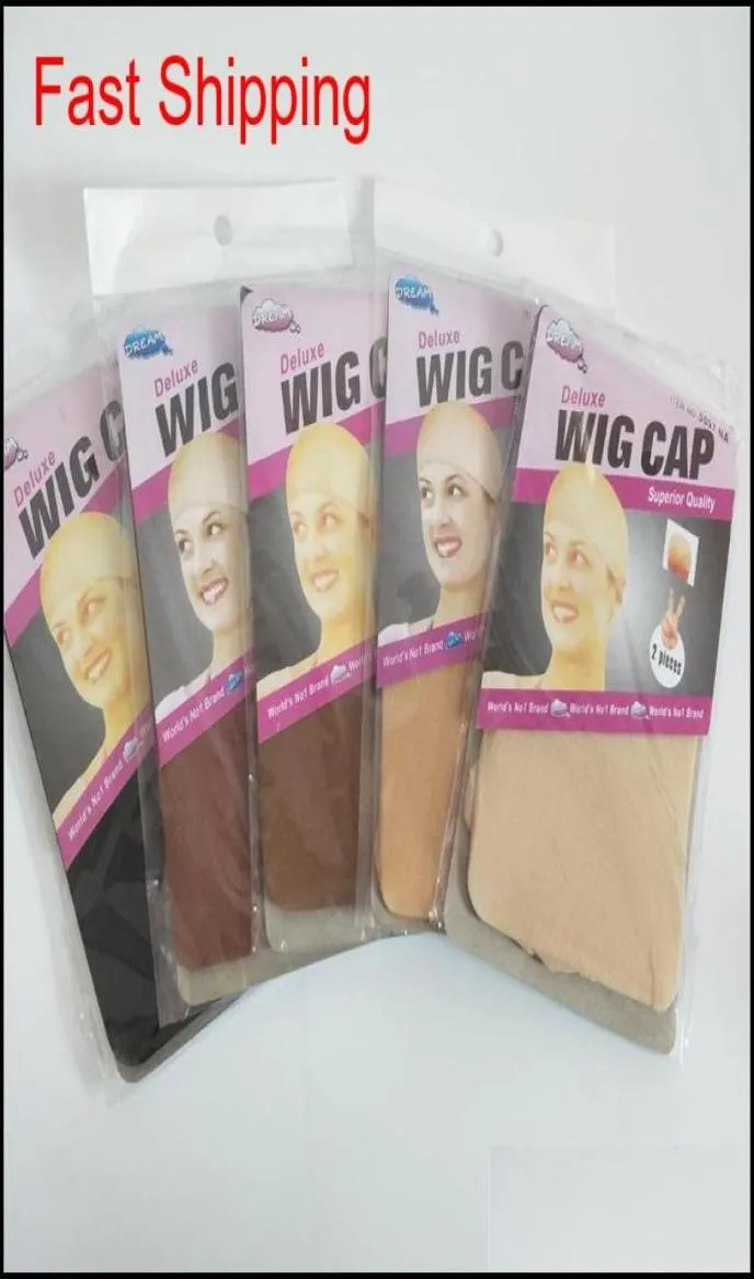 Deluxe Wig Cap 24 enheter 12bags Hairnet för att göra peruker svartbrun strumpfoder snood Nylon me qylnyf babyskirt2895351