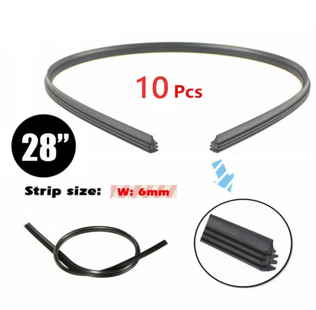 10pc 28 6mm Silicone Universal Frameless Windshield Wiper Blade Refill Trucks high quality suitable for cars5789135