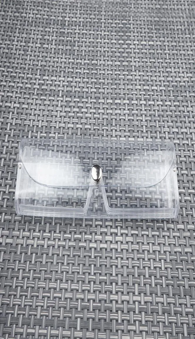 Estojo de óculos branco transparente, 2 peças, botão, caixa de vidro de leitura, acessórios de óculos de silicone, l0161539595