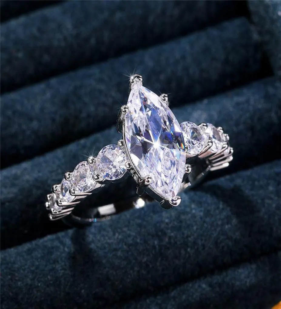 ウェディングリングフイタンシンプルでエレガントなマーキーズcz women039s s accories crystal high quality sier color Jewelry3742543