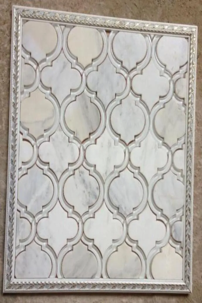 Arabesque glasmozaïek tegel marmeren mozaïek home decor badkamer wandbekleding steen mozaïek tegel douche tegel bloem lantaarn4089149