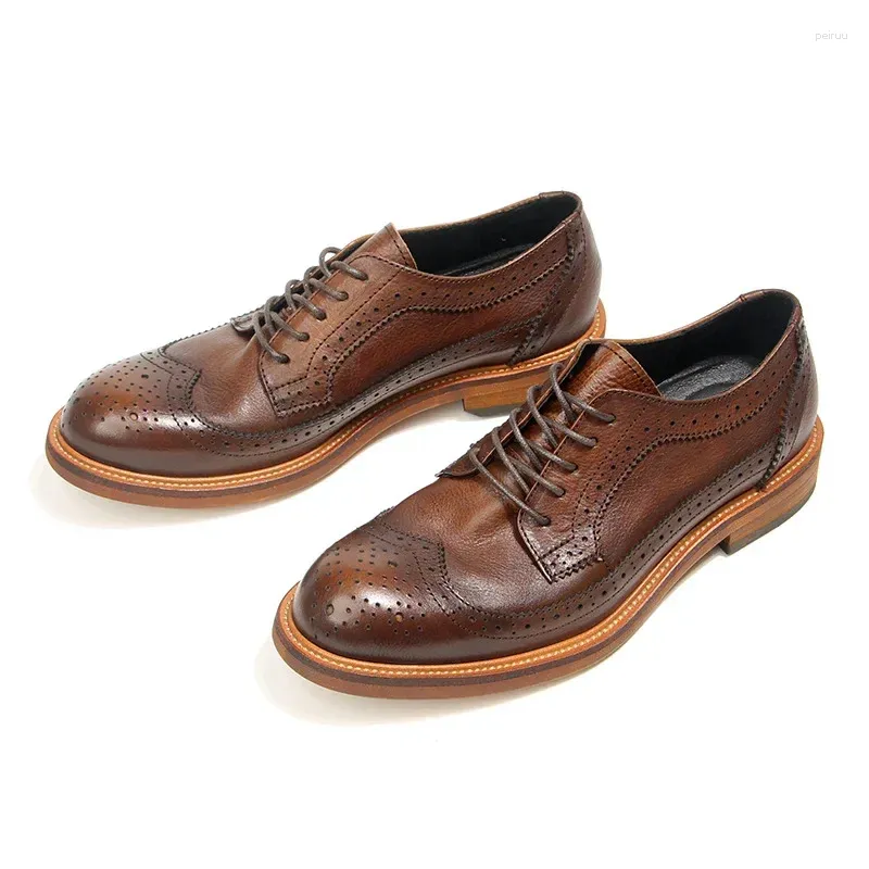 Dress Shoes Italian Real Leather Mens Formal Handmade Fashion Genuine Elegant Wedding Social Brogues Man