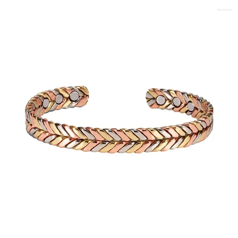 Bangle Vintage puur koper etnische stijl magnetische armband opening verstelbare gezondheidsenergie magneet damessieraden