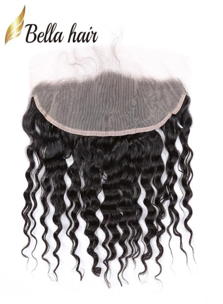 Brazilian Deep Wave 13x4 EarEar Lace Frontal Closure With Baby Hair PrePlucked Human Hair Extensions Bella Products1639215