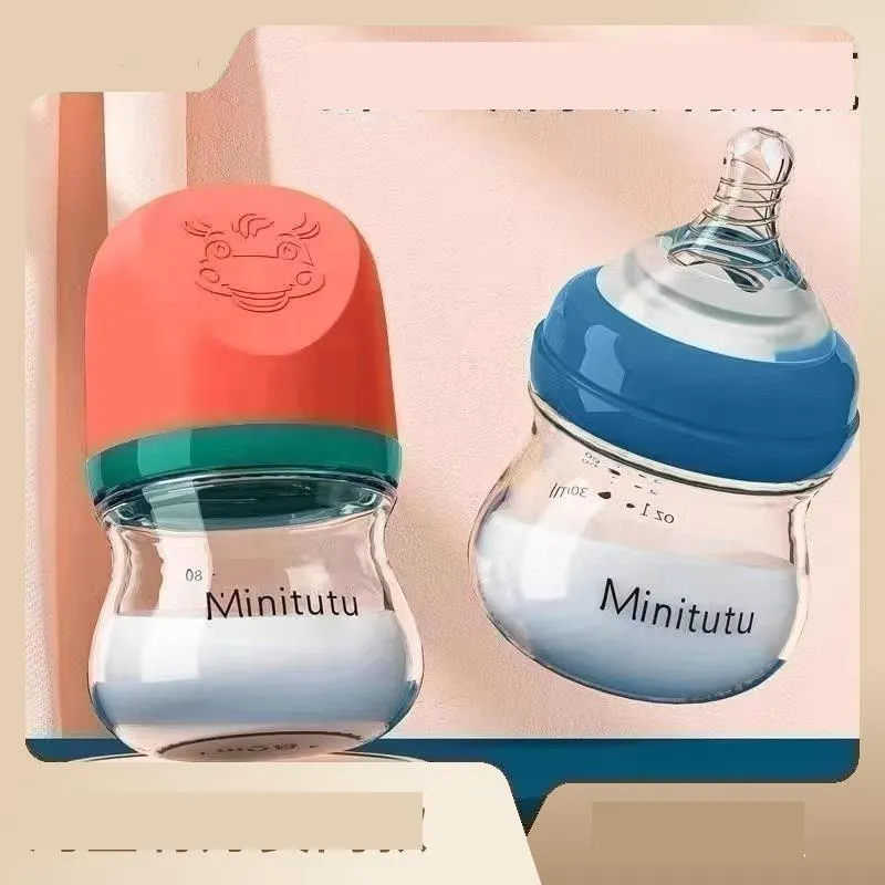 Butelki dla niemowląt Minututu Szklana butelka szeroka średnica 80 ml160 ml usta Wysoka borokrzemiał dostawa Otzdq