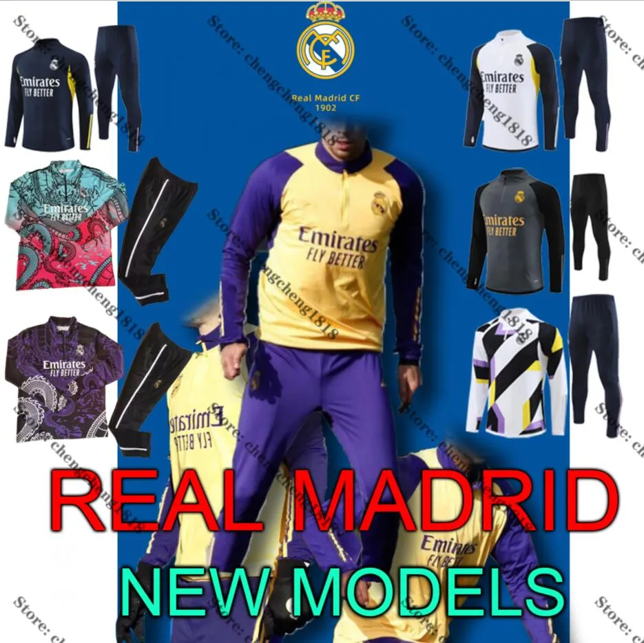 2024 2025 Real Madrid Kids Männer Kit Tracksuit Training Anzug Dragon Madrid Vini Jr Bellingham 23/24 Madrid Fußball Camavinga Sportswear Chandal Futbol Survetement