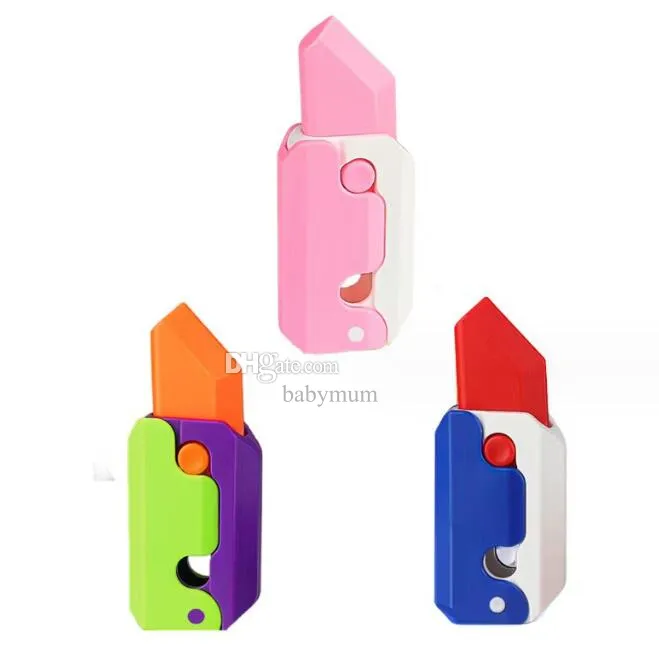 3D -plast Sensory Knife Fidget Toys For Kids Adults Angst Stress Relief Toy Perfekt för ADHD Lägg till och autismgåvor