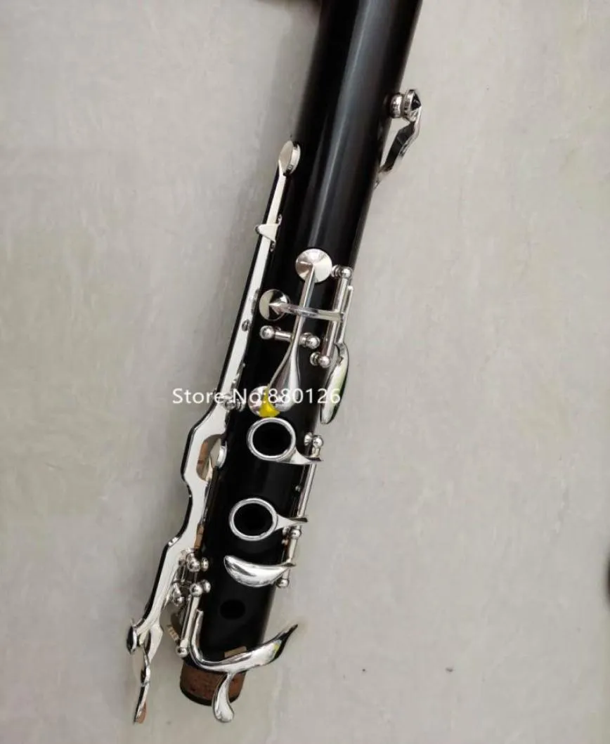 بيع Clarinet 18 Keys G Tune Ebony Wood Black Silver Key Musical الآلة الموسيقية مع Case Ing4350620