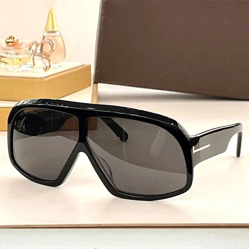 24ss Marke Damen-Masken-Sonnenbrille FT0965 Modedesigner-Sonnenbrille für Damen, übergroße Acetat-Rahmen, rechteckige Maskenbrille, Lunettes de soleil pour femmes