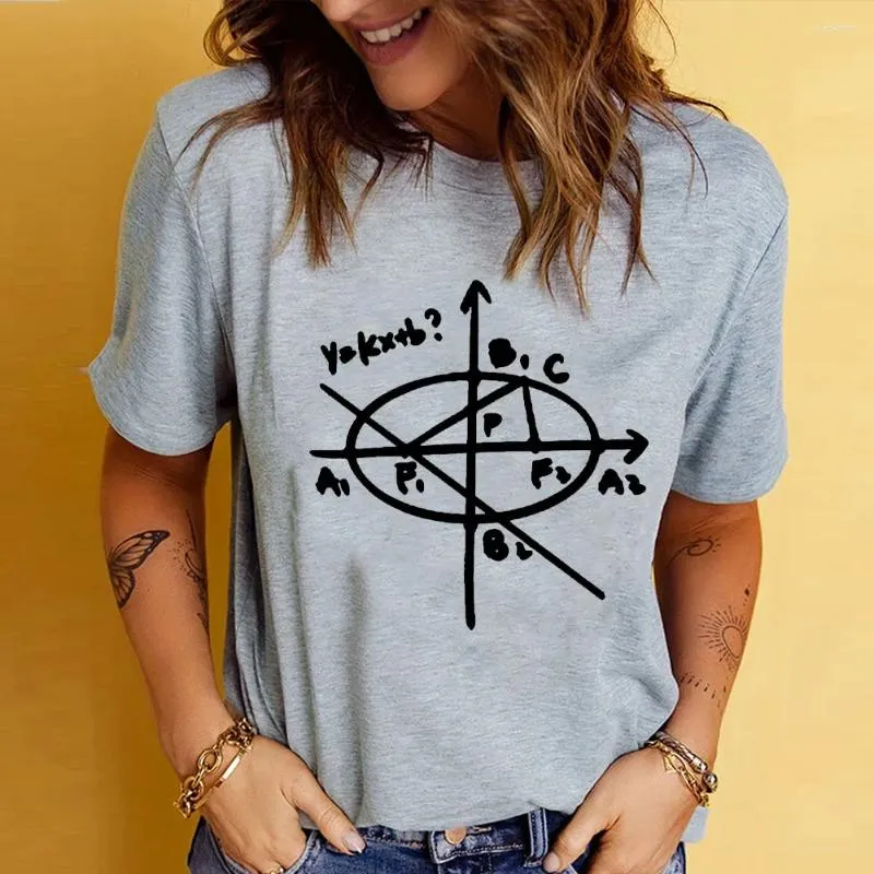 Koszulki damskie zabawne walentynkowe matematyka matematyka drukowana załoga szyja