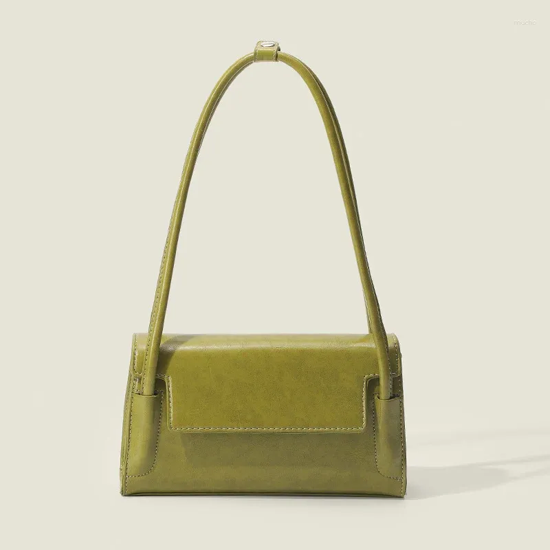 Kvällspåsar Gentle Simple Women's Bag Leather Luxury Handväskor Högkvalitativ underarm för kvinnliga damer en axel liten fyrkant