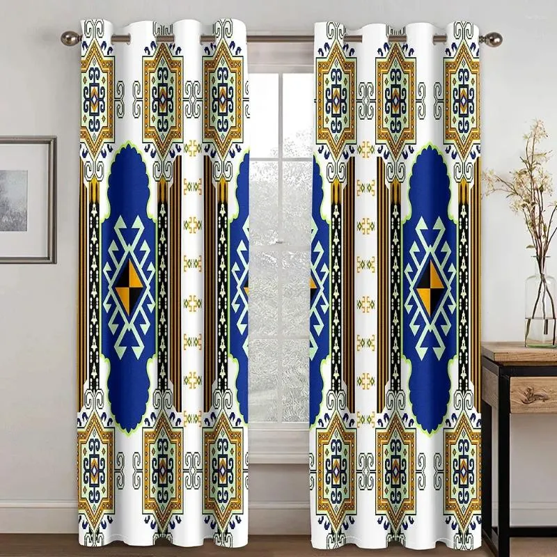 Curtain European Saba Telet Ethiopian EritreanThick Blackout Curtains For Living Room Bedroom Window Decor 2 Pieces