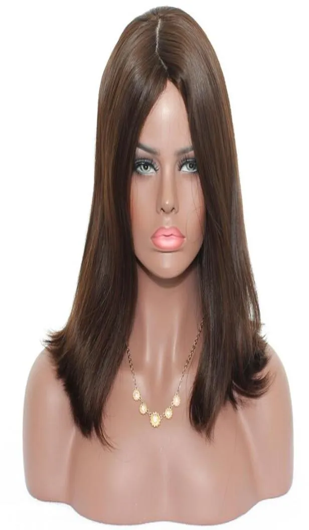 Kosher Wigs 12A Grade Brown Color 4 Finest Malaysian Virgin Human Hair Silky Straight 4x4 Silk Base Jewish Wig Fast Express Deliv9363791