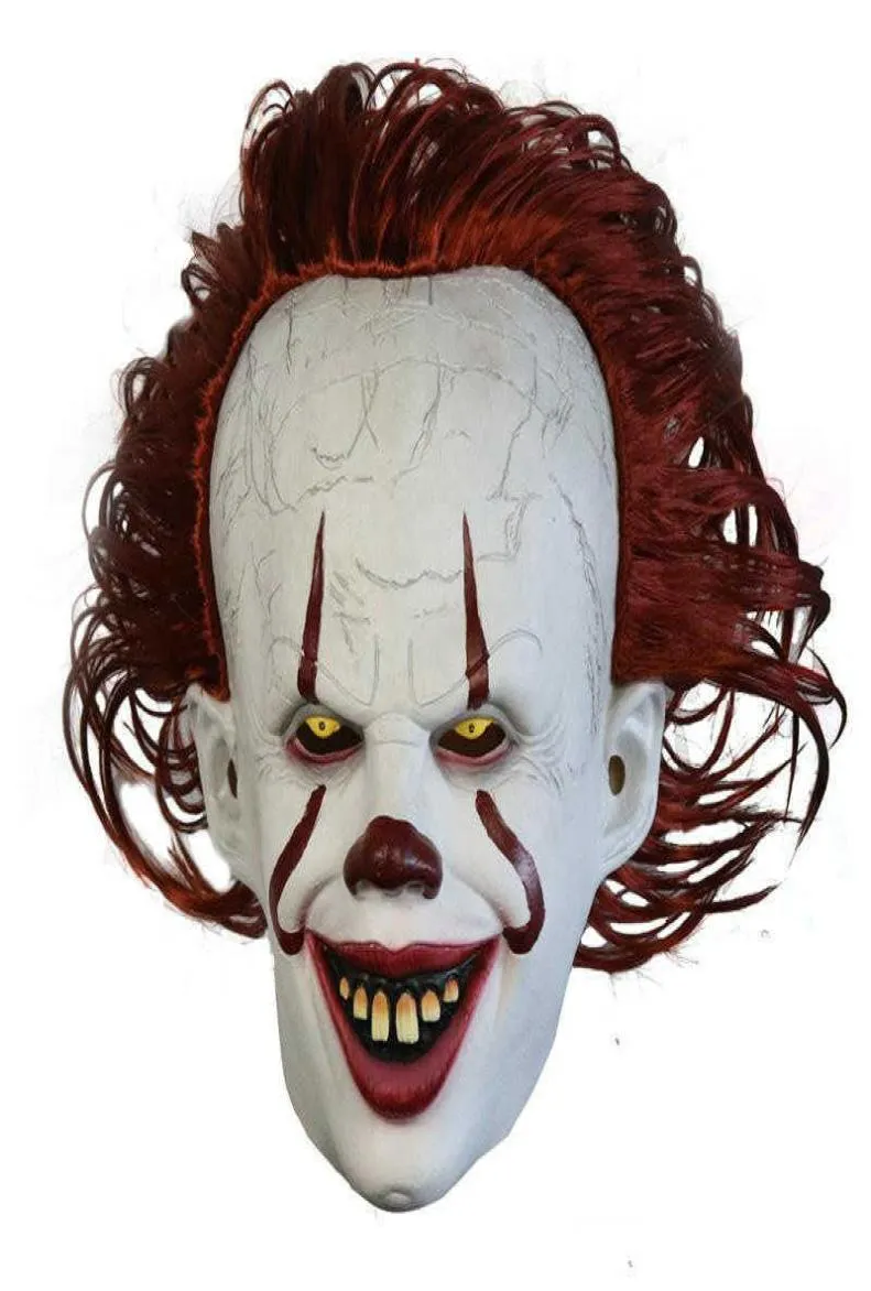 Movie s It 2 Cosplay Pennywise Clown Joker Maske Tim Curry Maske Cosplay Halloween Party Requisiten LED Maske Maskerade Masken ganze f1605177