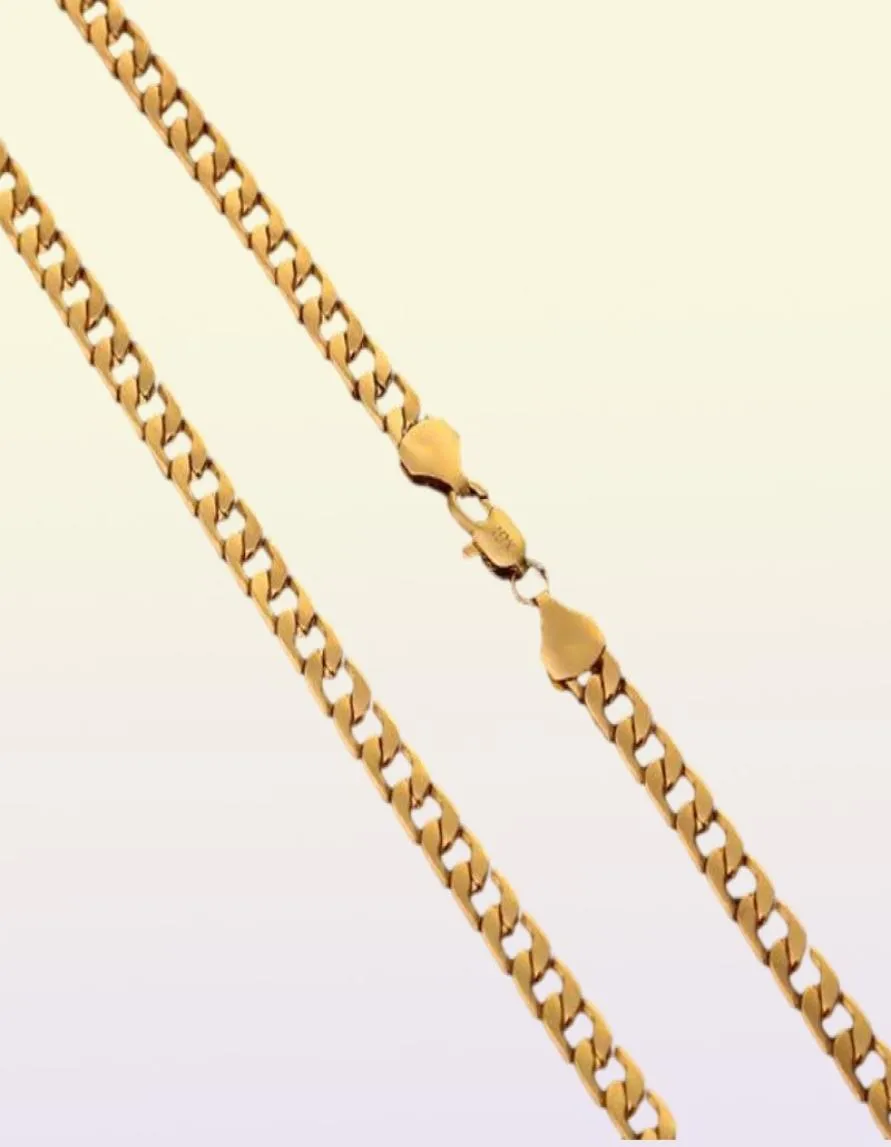 Inch Luxury Mens Womens Jewelry 18K Gold Plated Chain Necklace For Men Women Chains Halsband Gifts Tillbehör Hip Hop9466168