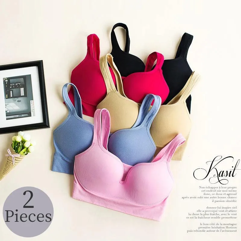 Jackets Trowbridge 2pcs Push Up Women's Bras Breathable Sports Top Bra Sexy Lingerie Seamless Underwear Wire Free Brassiere Hot Tube Top