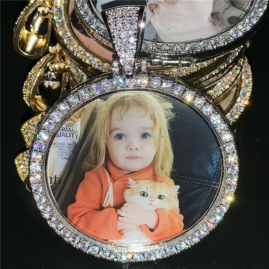 Медальон на заказ Po Memory Picture кулон ожерелье с теннисной цепочкой ювелирные изделия персонализированные циркониевые цепи Шарм Gift239T