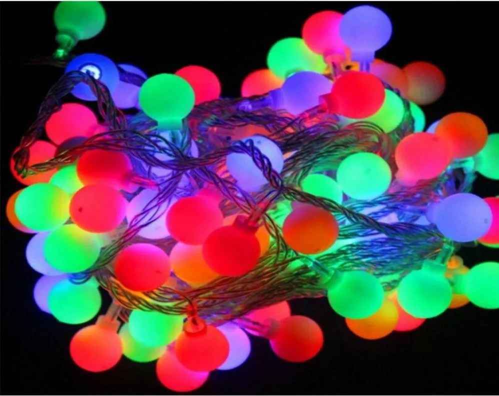 10m 100 Balls LED Globes Fairy LED LIGE żarbówki wielokolorowe Wesoły ślub świąteczny ogródek Outdoor Decor6815444