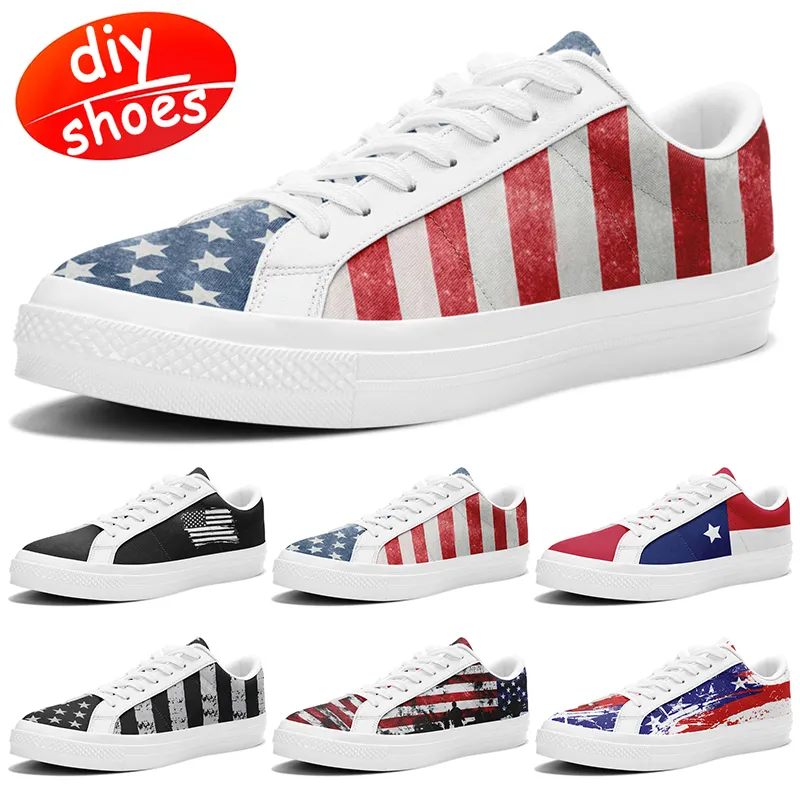 Low One Star 1910 Anpassade skorälskare Diy Shoes Casual Shoes Men Women Shoes Outdoor Sneaker Sport Stars and the Stripes Grey Big Size EUR 35-48