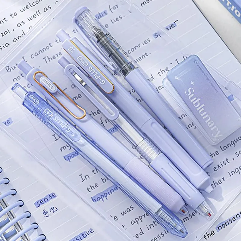 Простота набора гелевых ручек в корейском стиле, однотонные черные милые ручки 0,5 мм, милые канцелярские принадлежности для школьников, офисные принадлежности