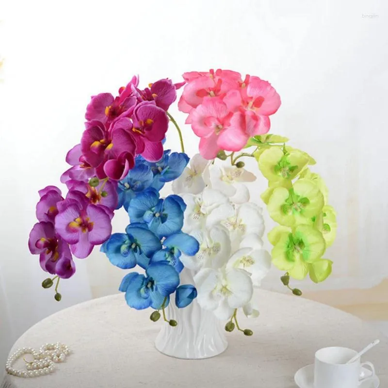 Decorative Flowers Artificial Butterfly DIY Orchid Silk Flower Bouquet Phalaenopsis Wedding Home Decoration