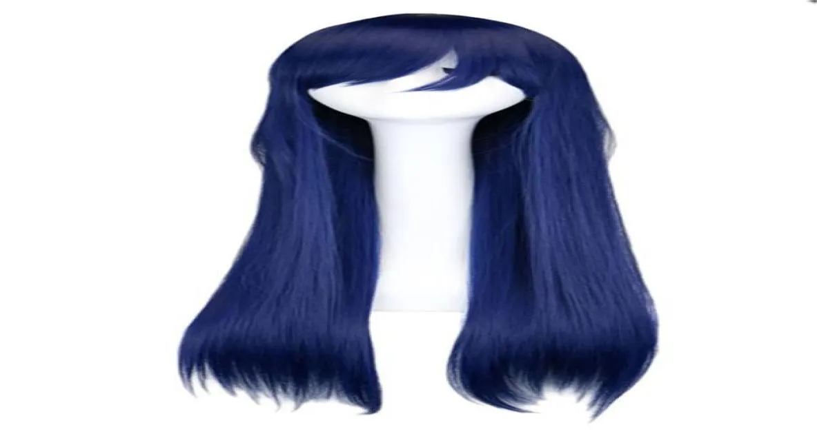 Perruque de Cosplay synthétique longue et lisse, 80 Cm, noire, violette, rose, bleue, argentée, grise, blonde, blanche, orange, marron, Wigs1088402