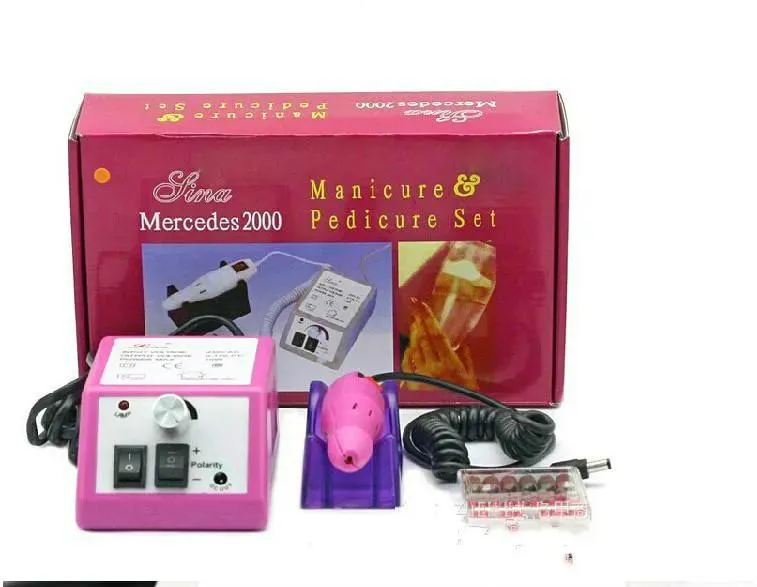Аксессуары Розовая электрическая дрель для маникюра с сверлами 110 В 240 В (вилка европейского стандарта), простая в использовании, новая