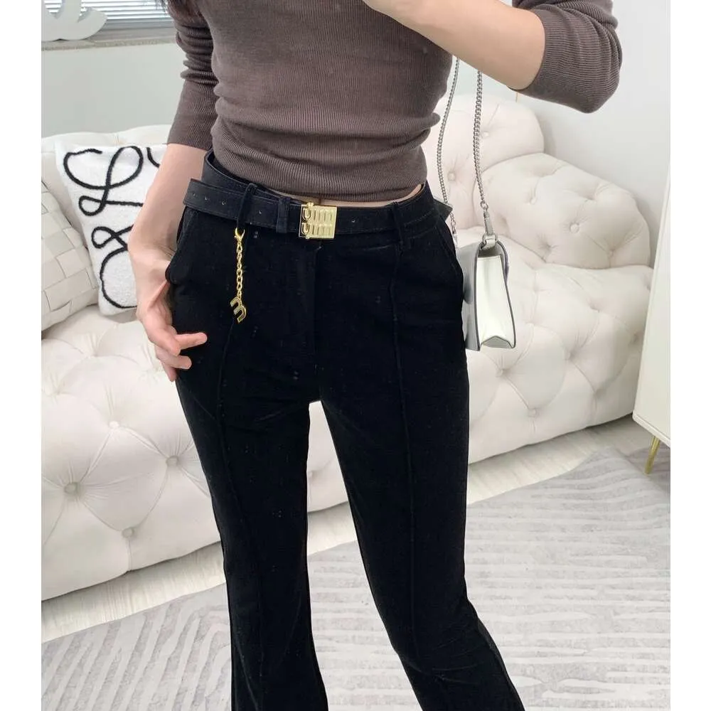 Women's Leggings Mm Family's Autumn/winter Velvet Flare Pants Comes with Waistband, Show Legs, Slim Fashion, Versatile Pants, Elegant Women