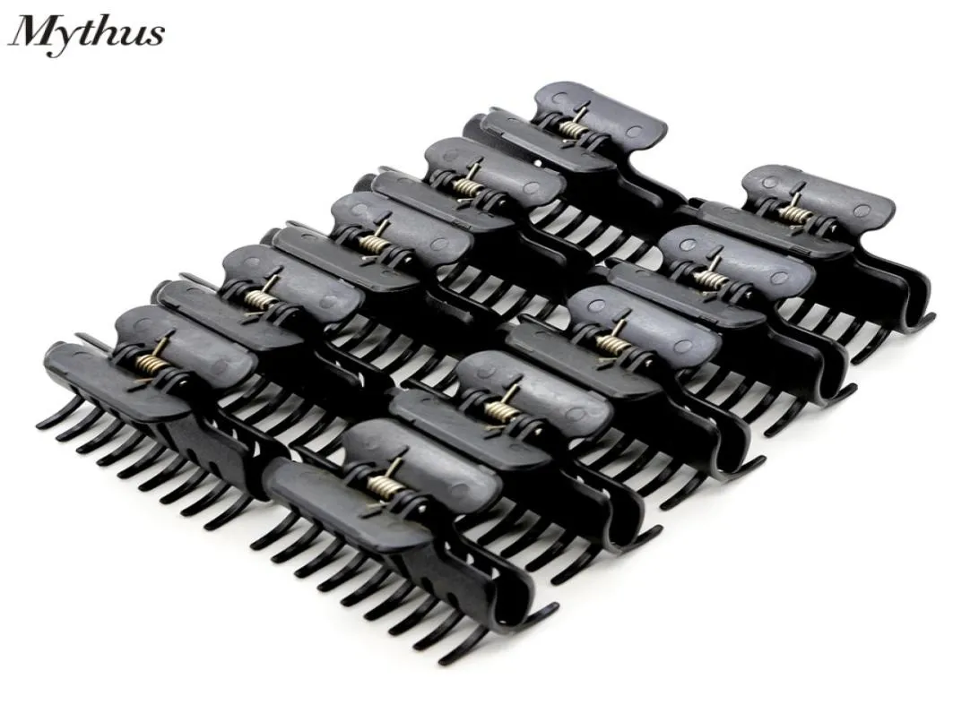 Black 10pcspack Salon Hair Claw Clips Carbon Material Women Girl Clips Heat Resistant Magic Hair Claw For Hair Coloring Perming3580308