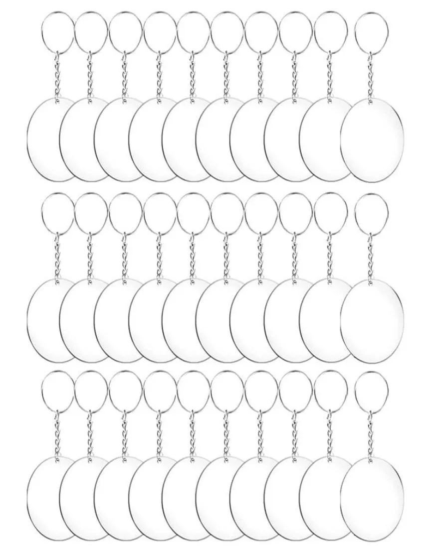 アクリル透明なサークルディスクセットキーチェーンは、diy透明8493552のためのキーチェーンブランクをクリアしますキーチェーンブランク