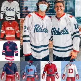 Hockey Jerseys Hockey Jerseys Ole Miss Hockey Jersey Brady Zegras Danny Mulligan Harris Milson Austin Pellegrino Michael Letourneau Connor B